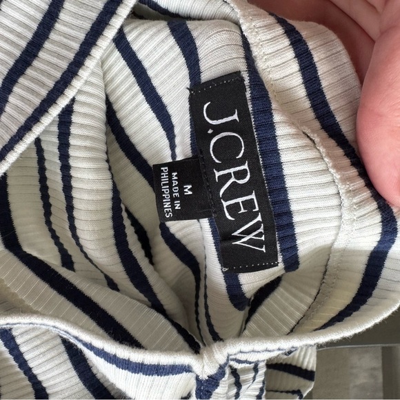 NWOT! J. Crew Vintage rib split-neck T-shirt with button cuffs in stripe - Picture 4 of 10
